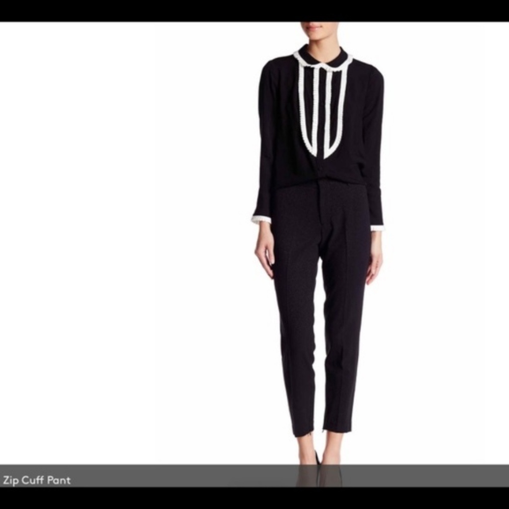 ABS Allen Schwartz Black Cropped Sparkle Black Pant NWT - Picture 3 of 7